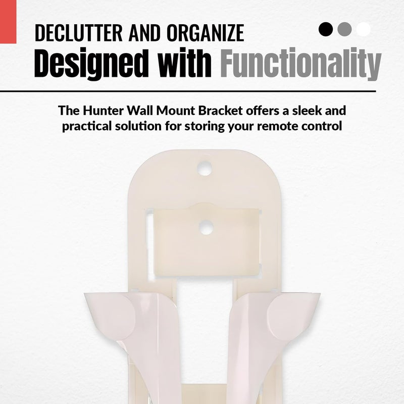 Anderic Wall Mount Bracket for Hunter 99122, 99123, RAN003, K047402 and Other Same Style Handheld Remote Control transmitters - 99122WM - White - Image 5